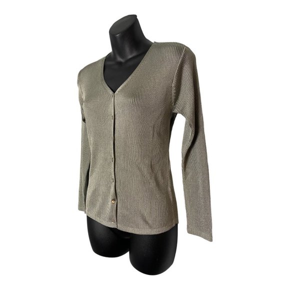 Linda Allard Ellen Tracy Womens Grey Viscose Cardigan Size Small Petite - Picture 4 of 7